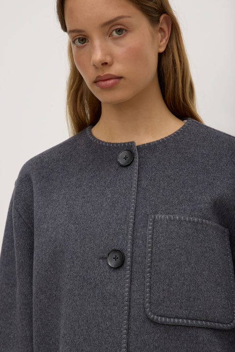 Camille Wool Cashmere Jacket | Charcoal Marle