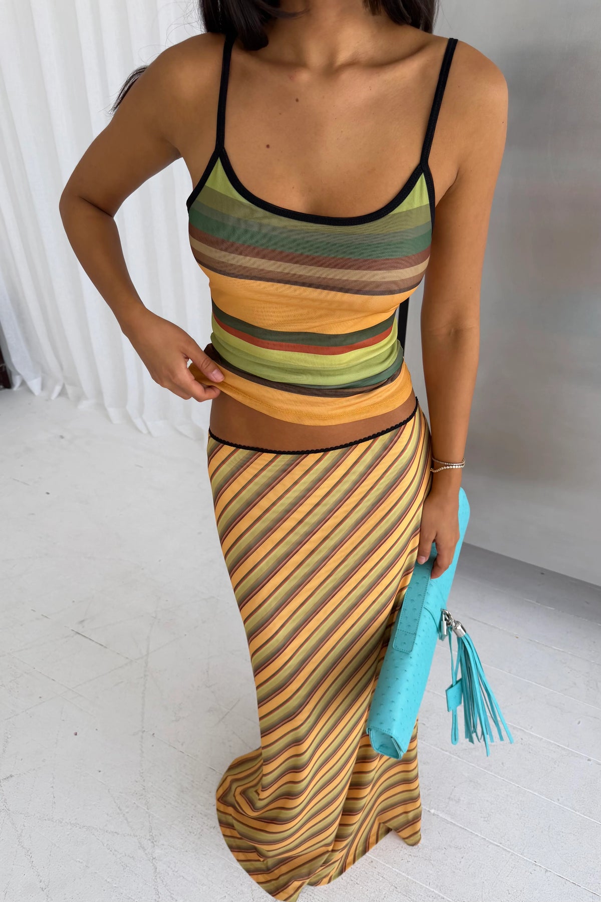 Camisole | Mesh Gold Stripe