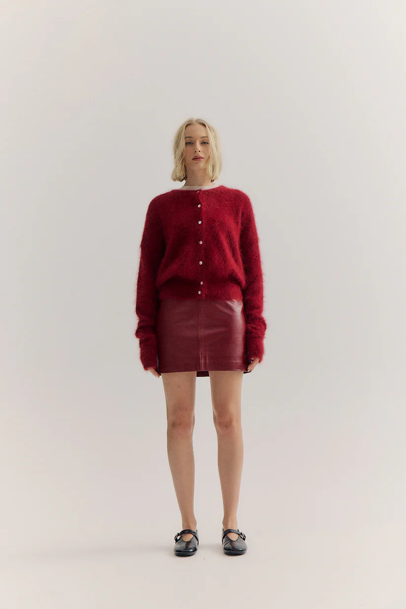 Frankie Crew Cardigan | Merlot