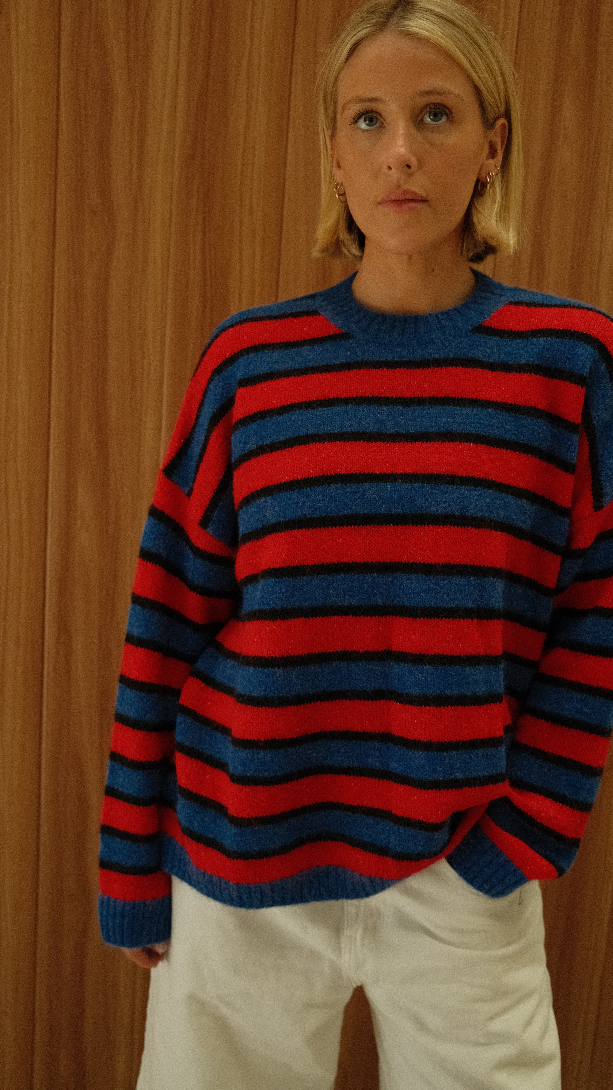 Isabel Knit | Red Blue Stripe