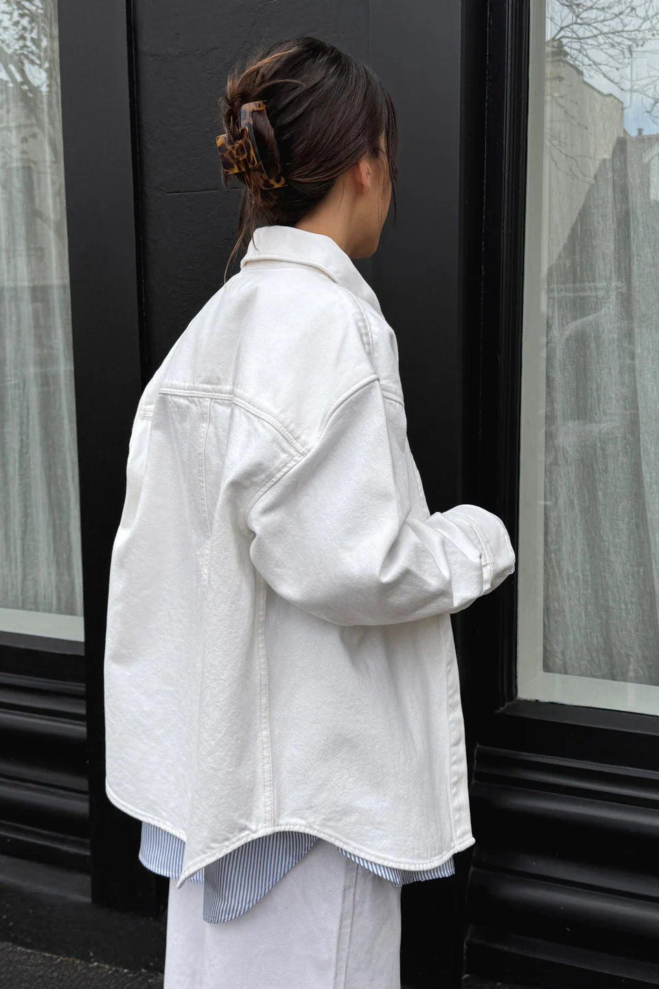 Emilia Denim Overshirt | Vintage White