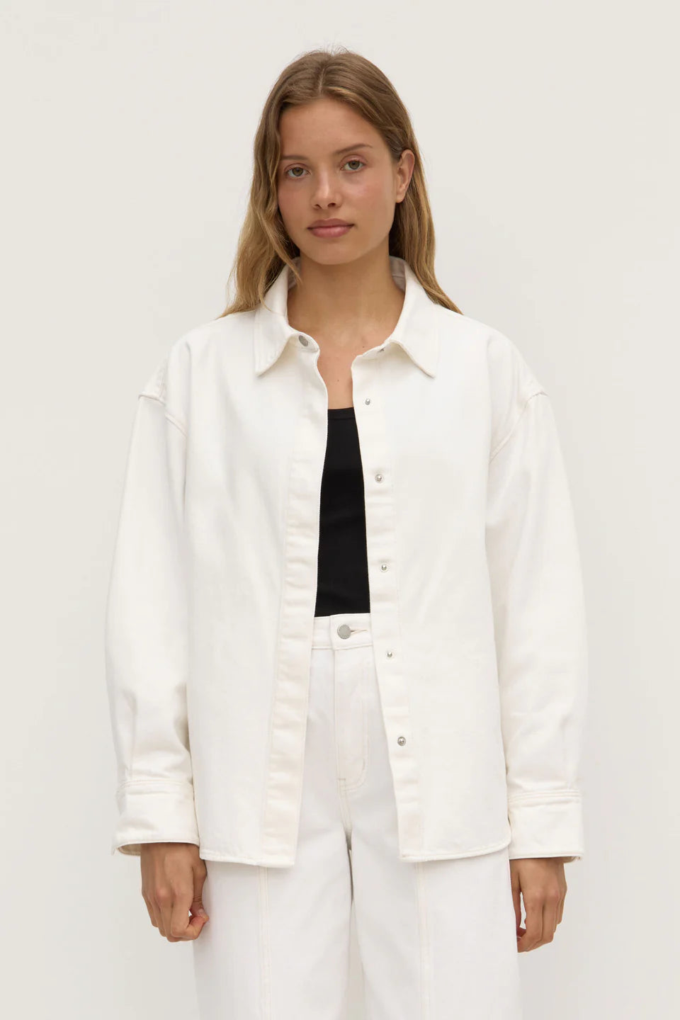 Emilia Denim Overshirt | Vintage White