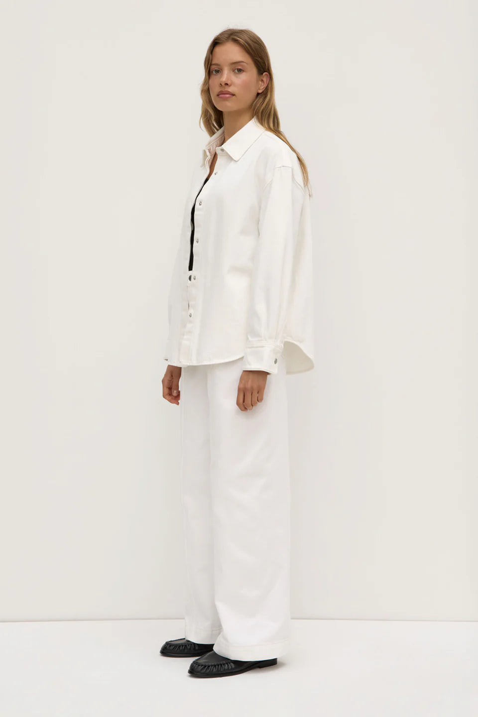 Emilia Denim Overshirt | Vintage White