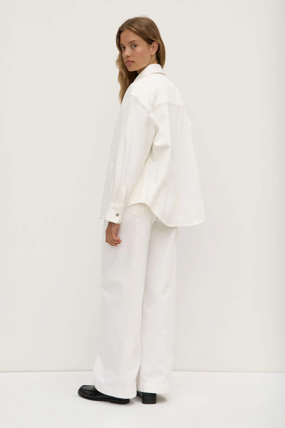 Emilia Denim Overshirt | Vintage White