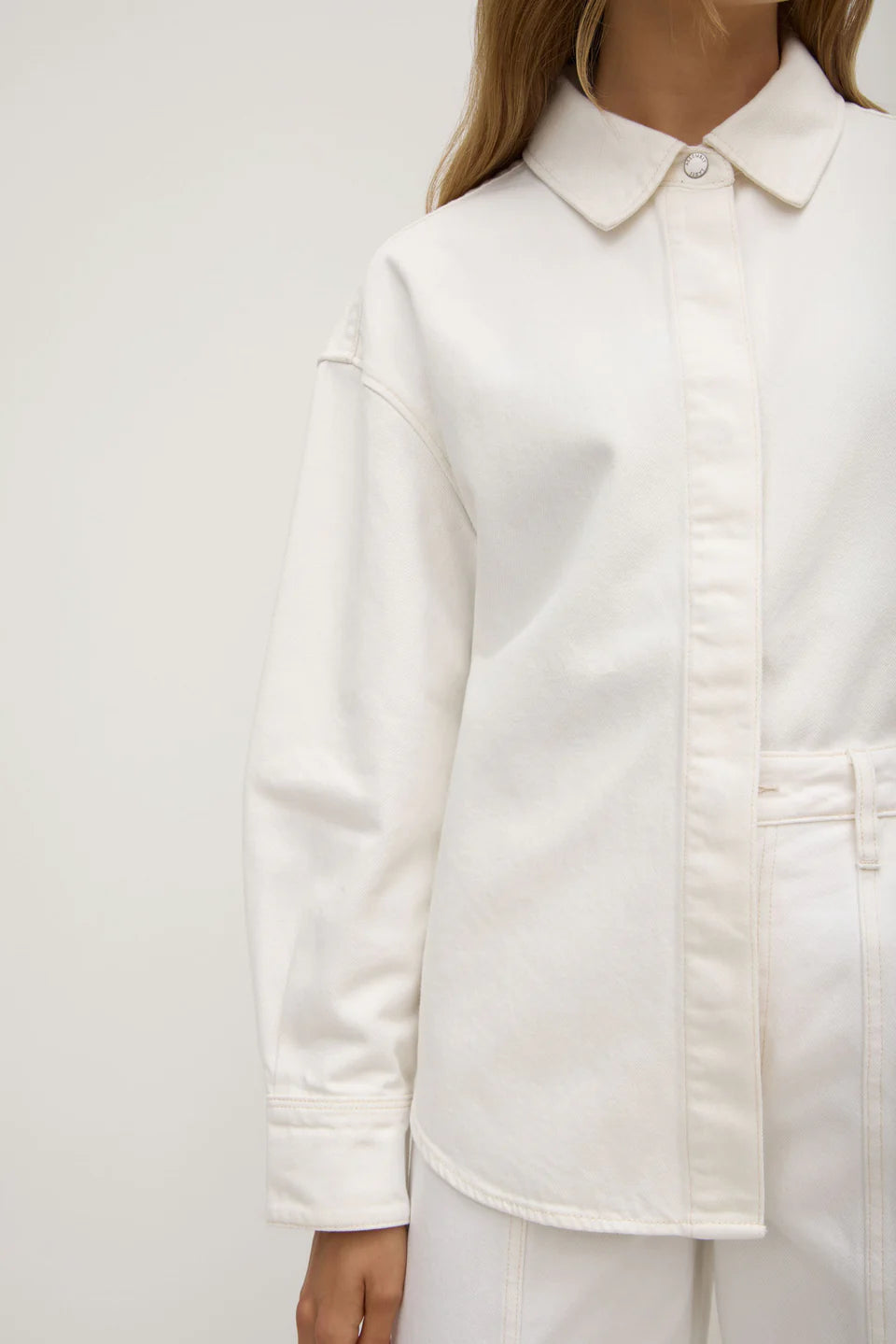 Emilia Denim Overshirt | Vintage White