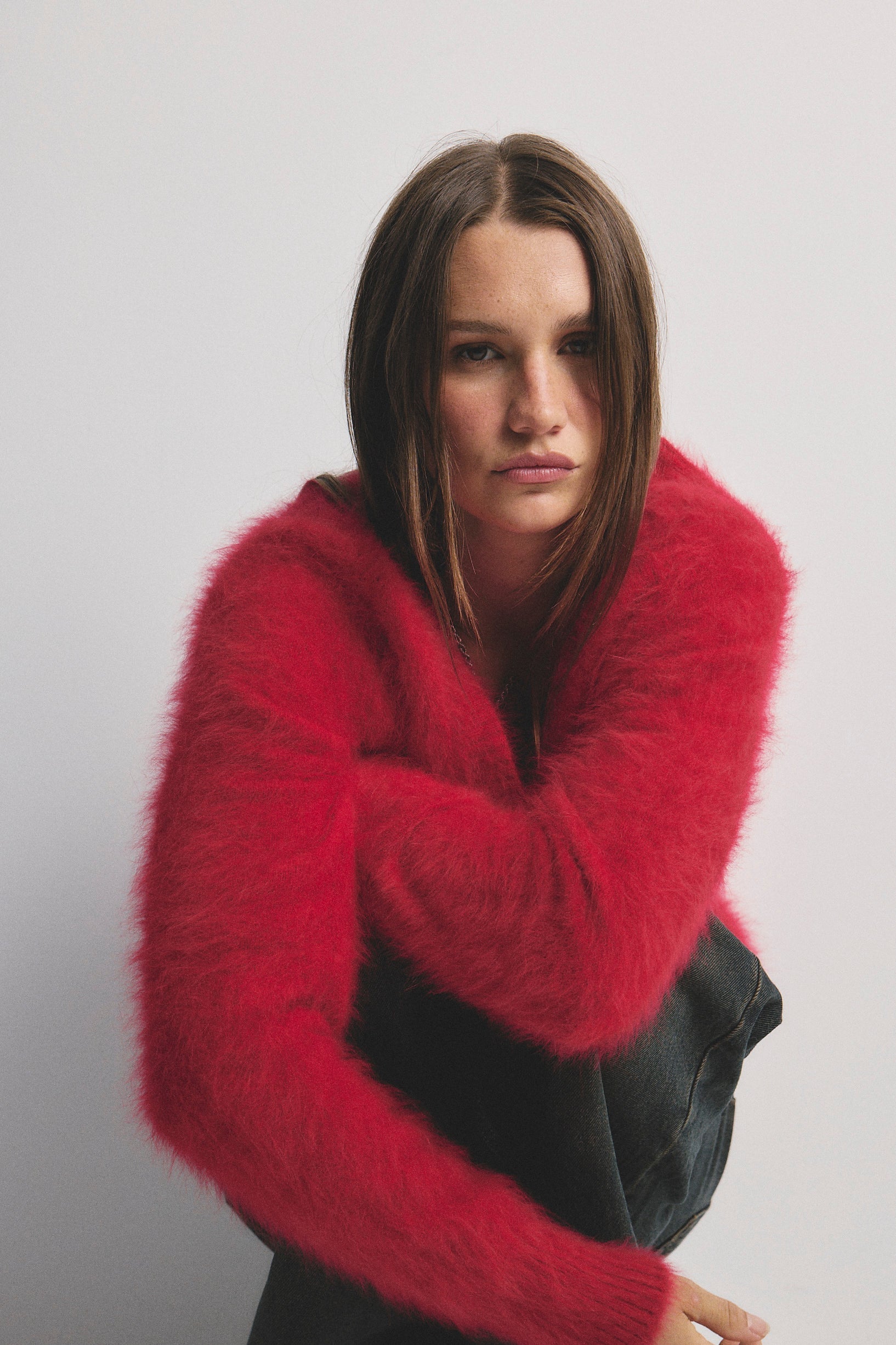 Olivia Cashmere V-Neck Sweater | Flame