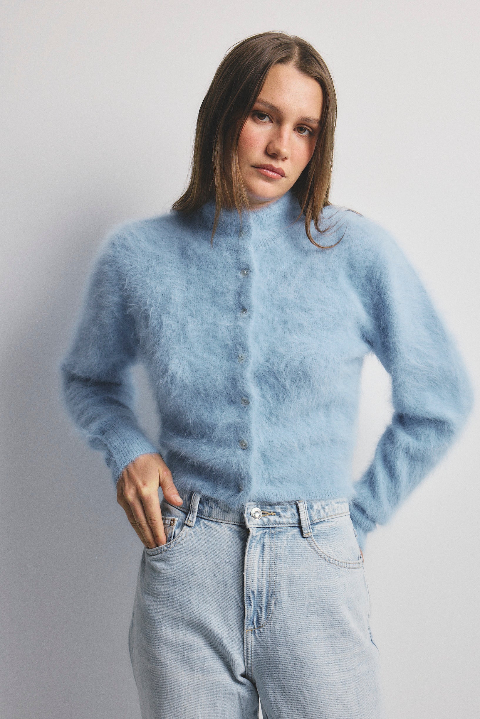 Bella Cashmere Cardigan | Sky
