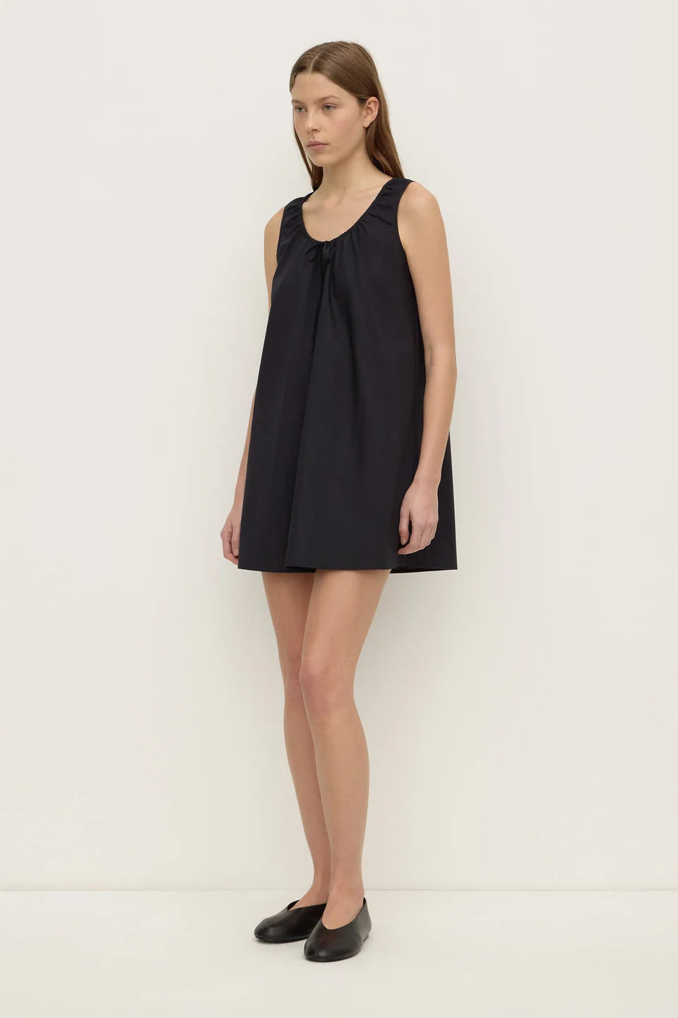 Holly Cotton Mini Dress | Black