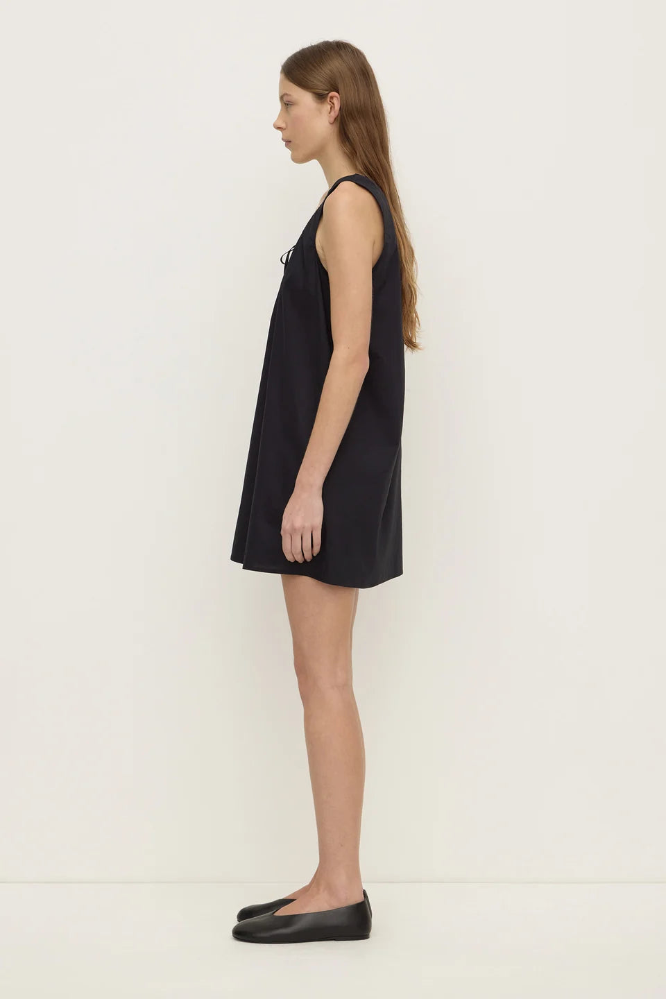 Holly Cotton Mini Dress | Black