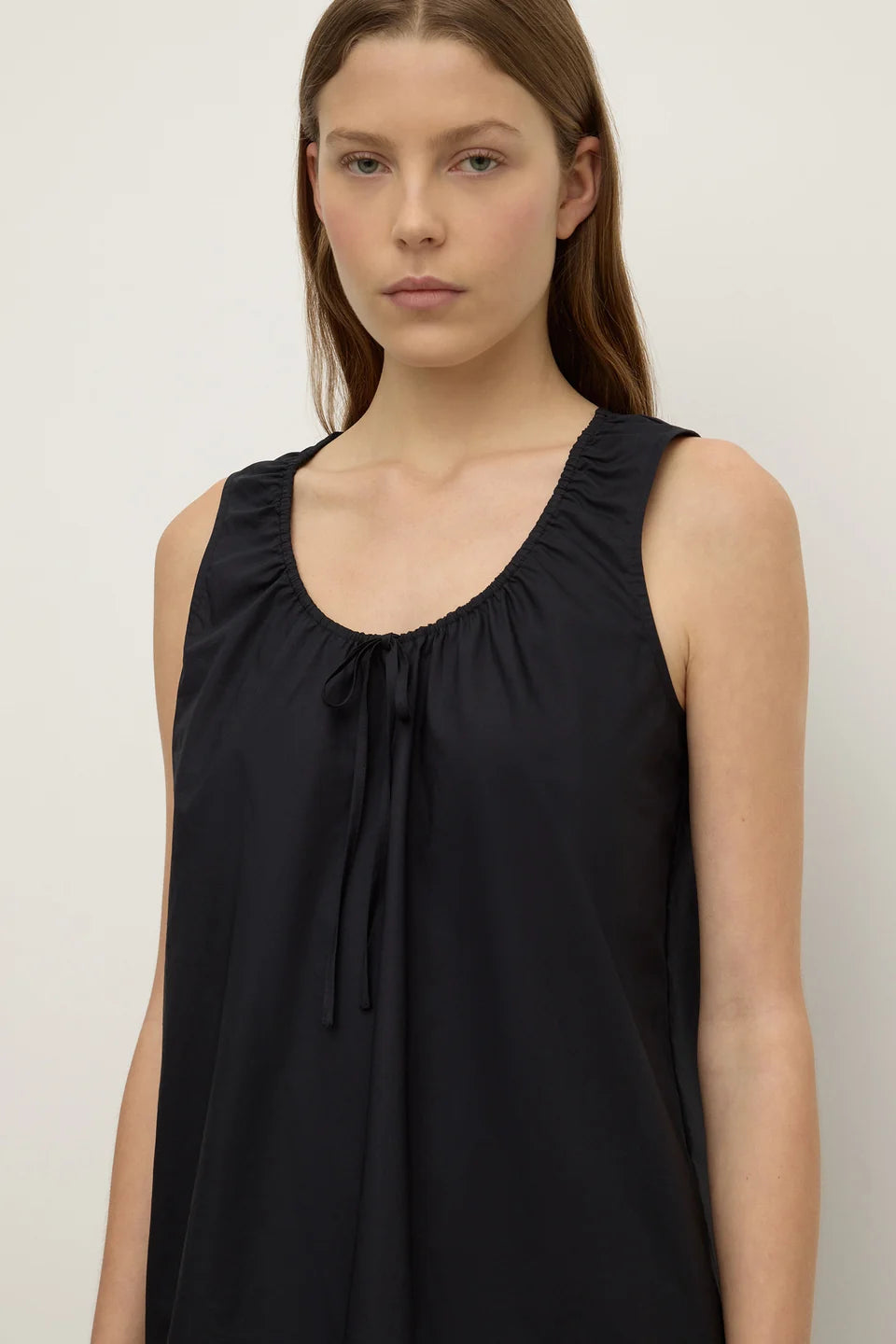 Holly Cotton Mini Dress | Black