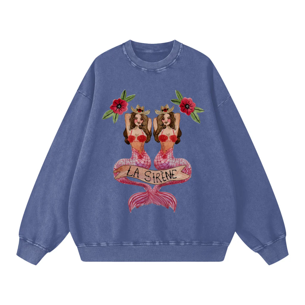 Mermaid La Sirene Crew Neck | Jeans Blue