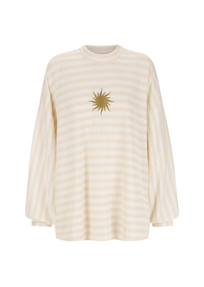 Canto Striped Knit Jumper | Beige