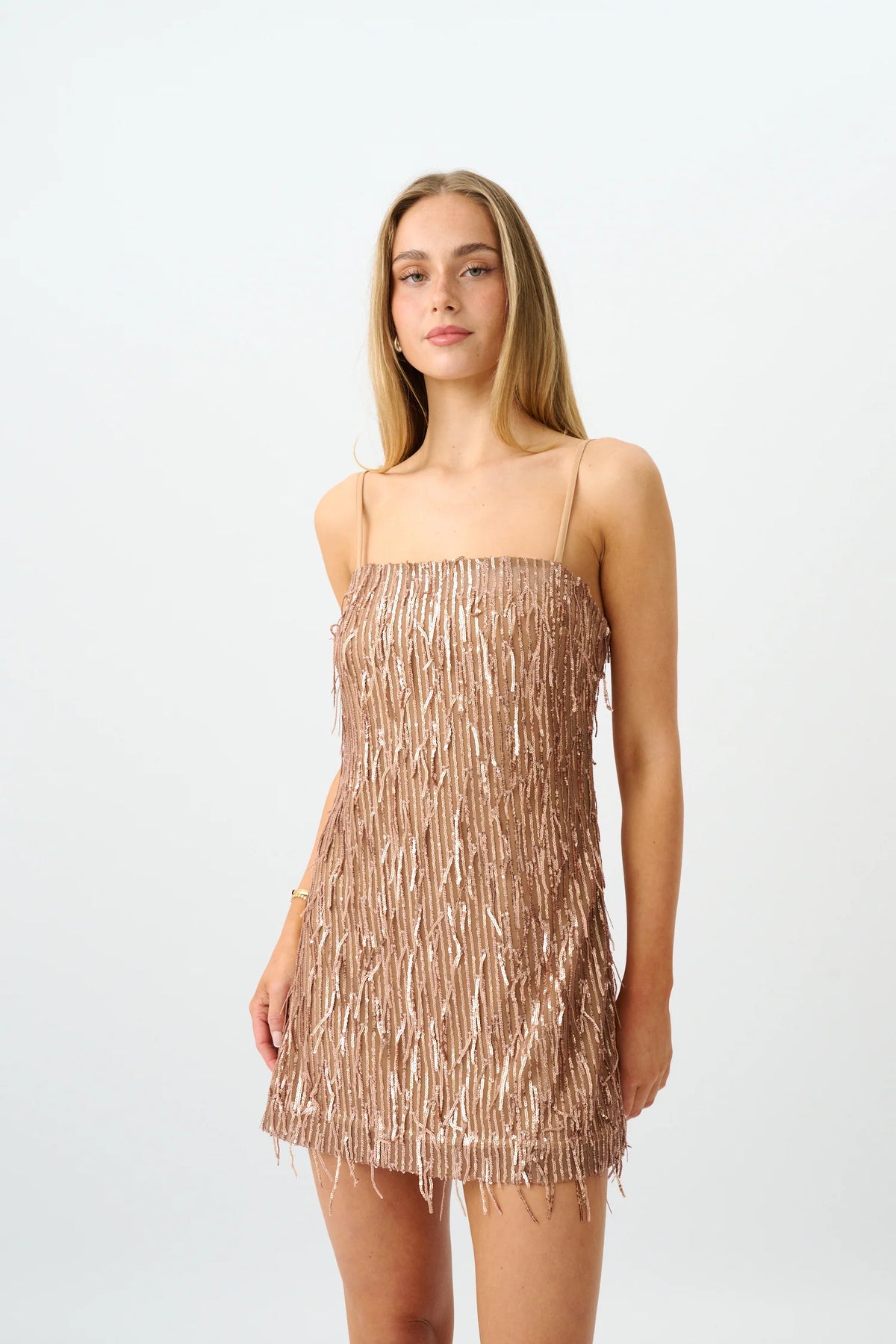 Shift Mini Dress | Gold Sequin