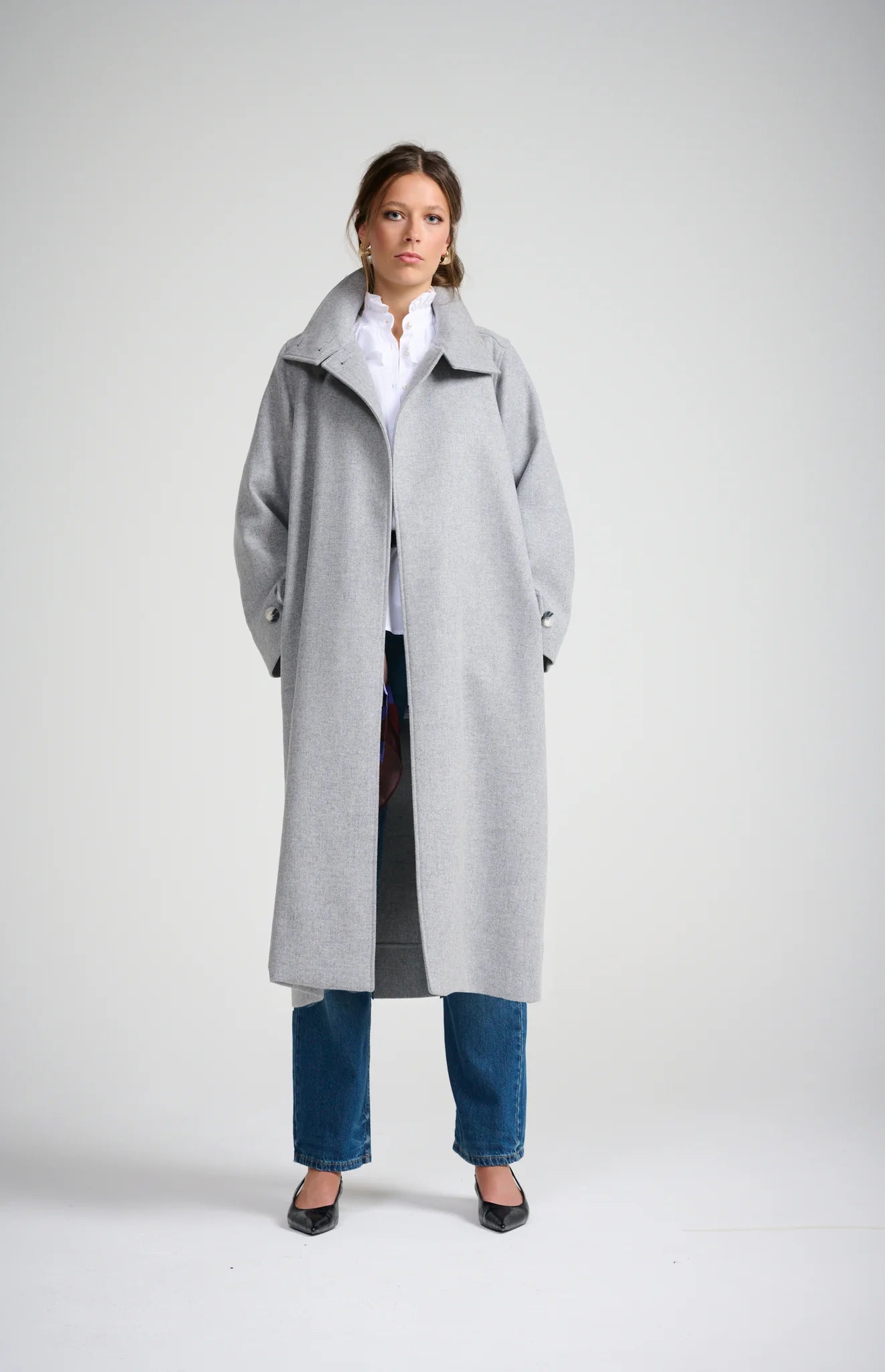L'Atelier Wool Coat | Light Grey Marl