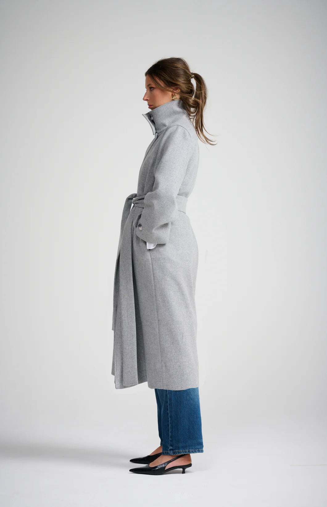 L'Atelier Wool Coat | Light Grey Marl