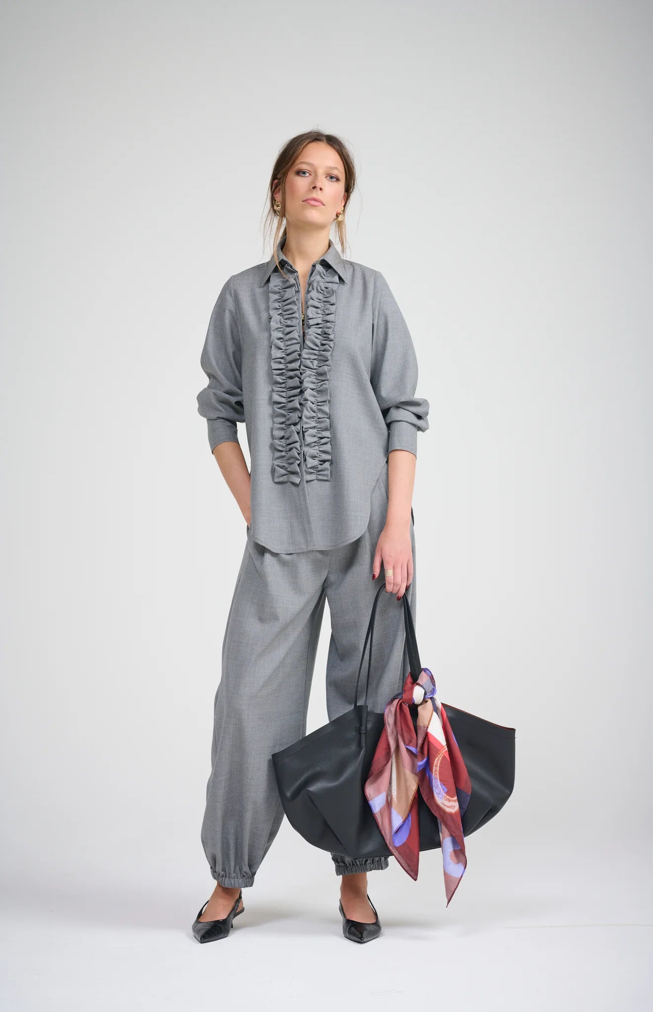 Le Grand Frill Shirt Gris | Light Grey Marl