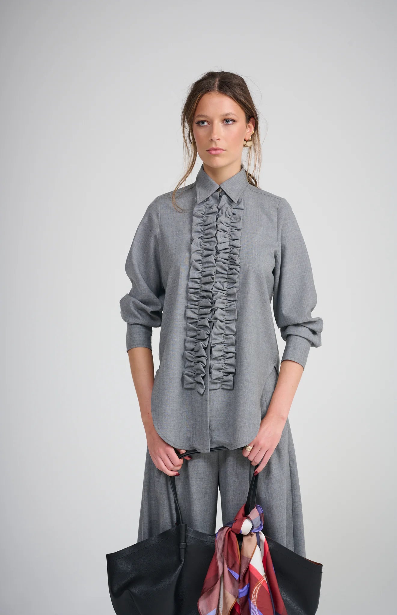 Le Grand Frill Shirt Gris | Light Grey Marl