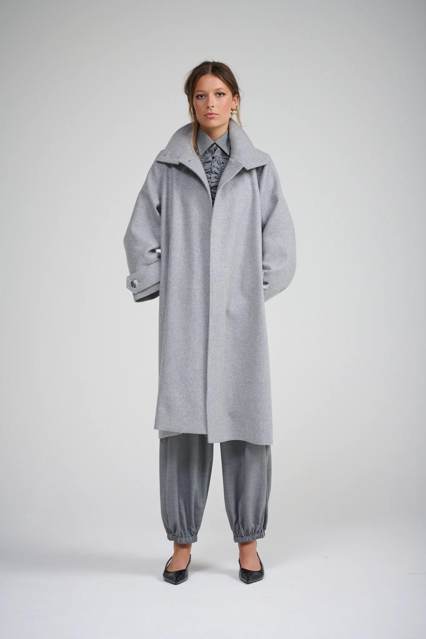 L'Atelier Wool Coat | Light Grey Marl