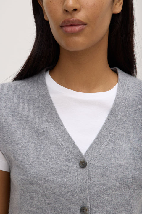 Lara Cashmere Knit Tank | Grey Marle