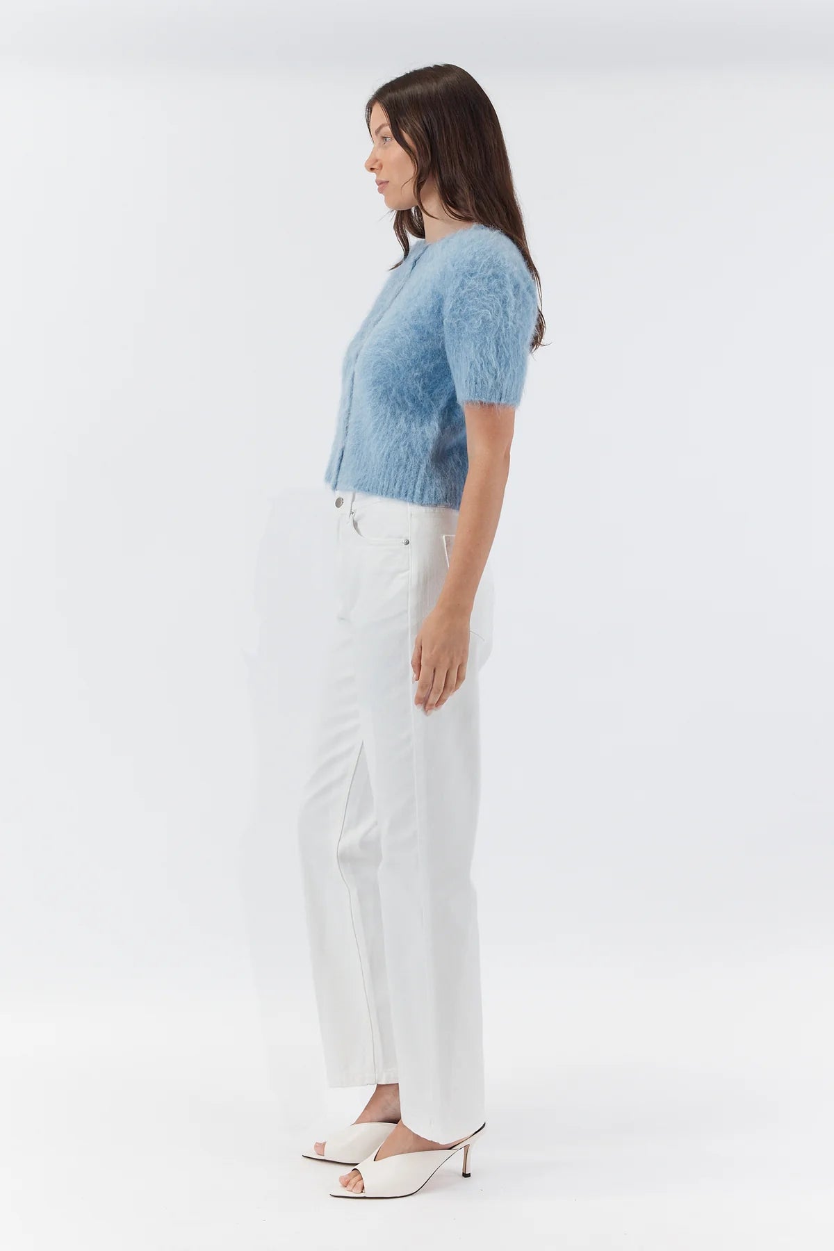 Elly Cropped Cardigan | Sky