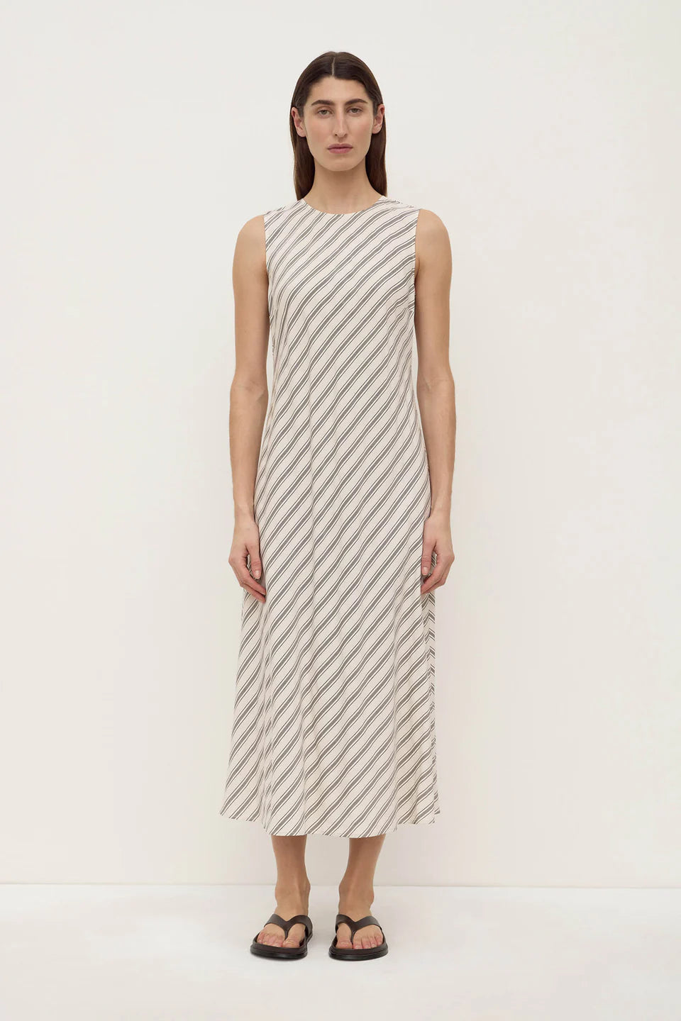 Lenny Stripe Midi Crème | Smoke