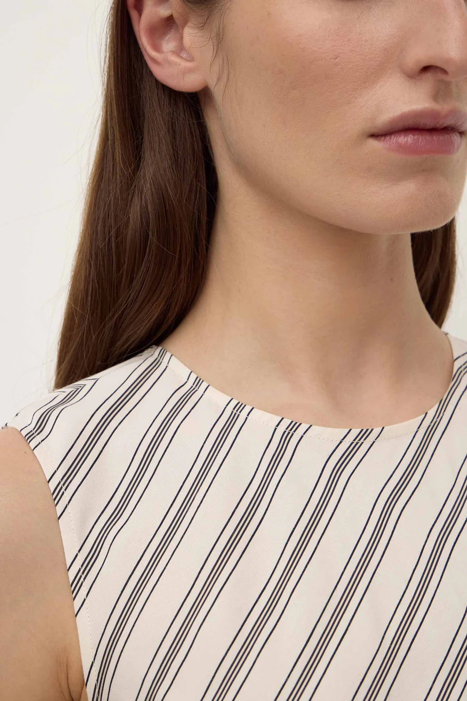 Lenny Stripe Midi Crème | Smoke