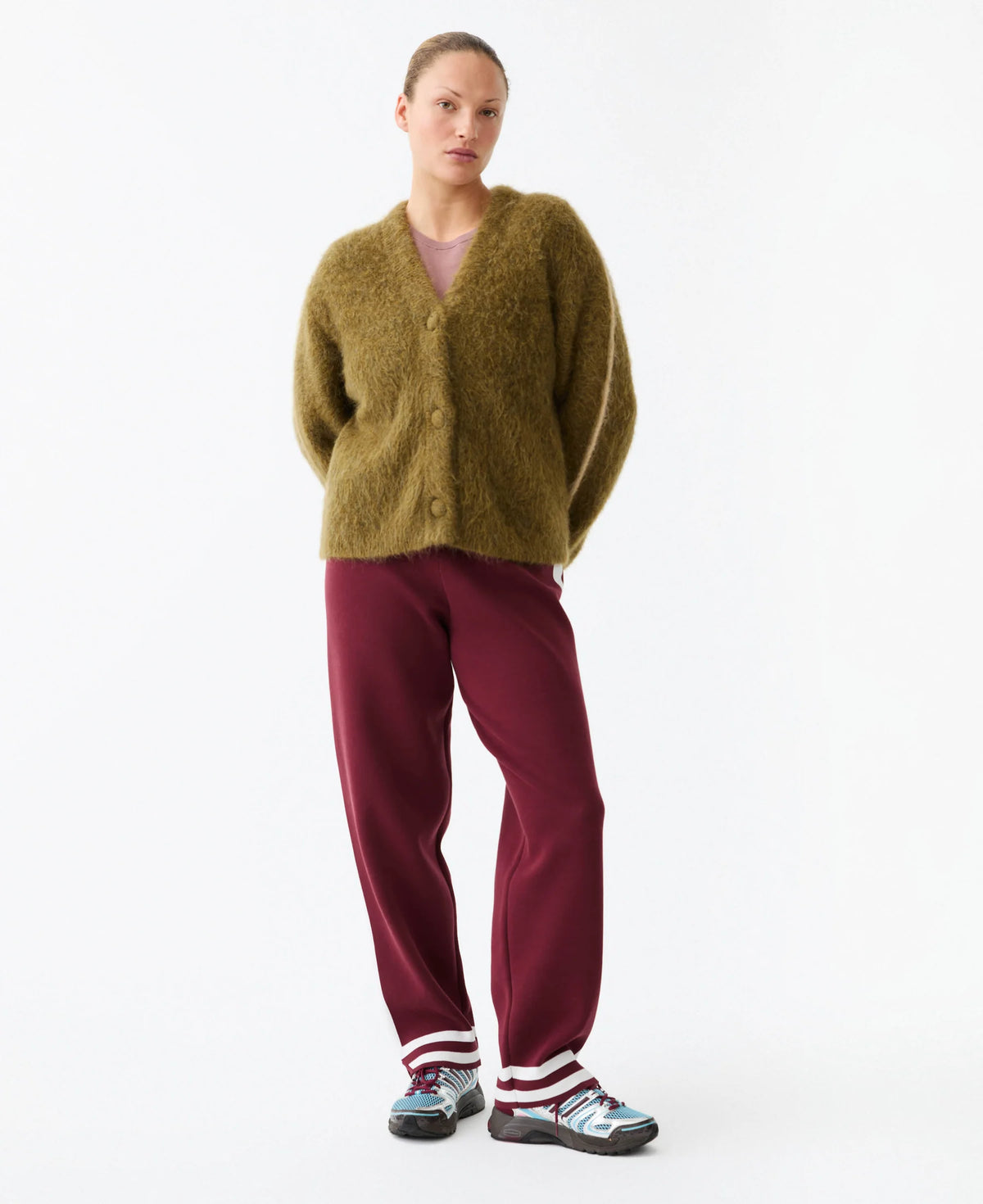 Brushed Alpaca Cardigan | Moss
