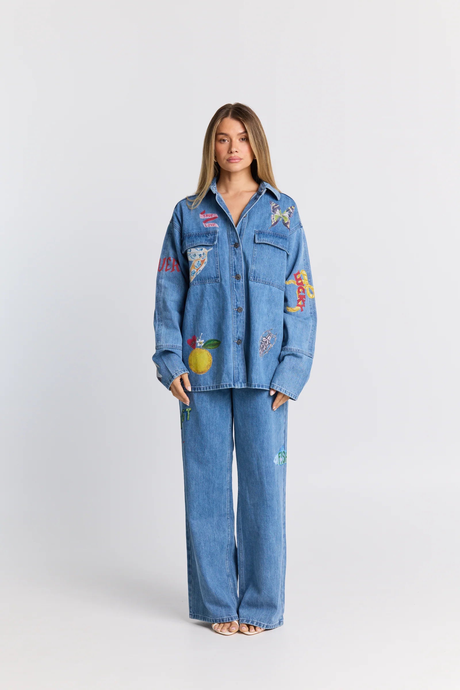Tattoo Denim Shacket