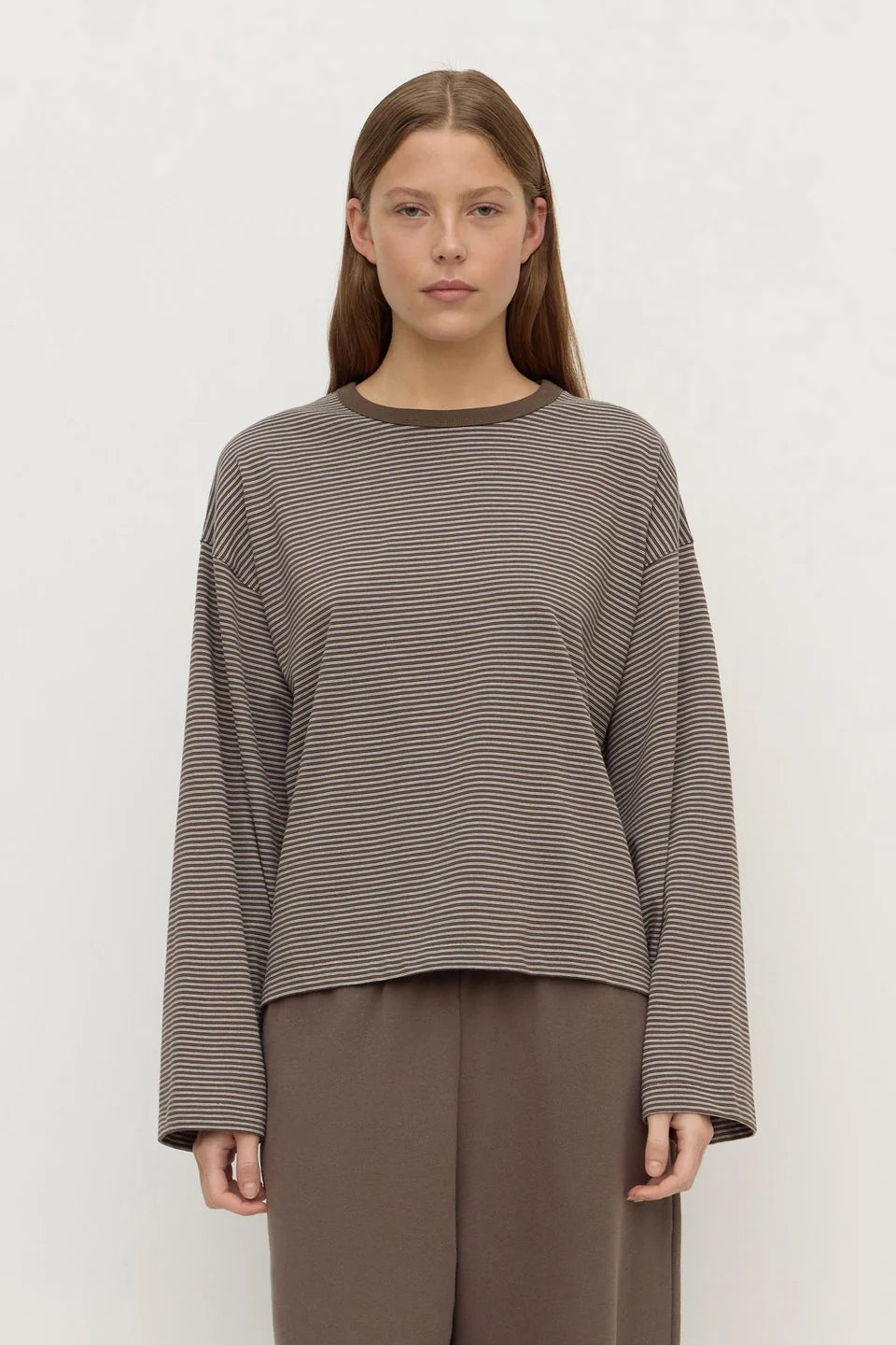 Malone Stripe Wide Sleeve Tee | Bark & White
