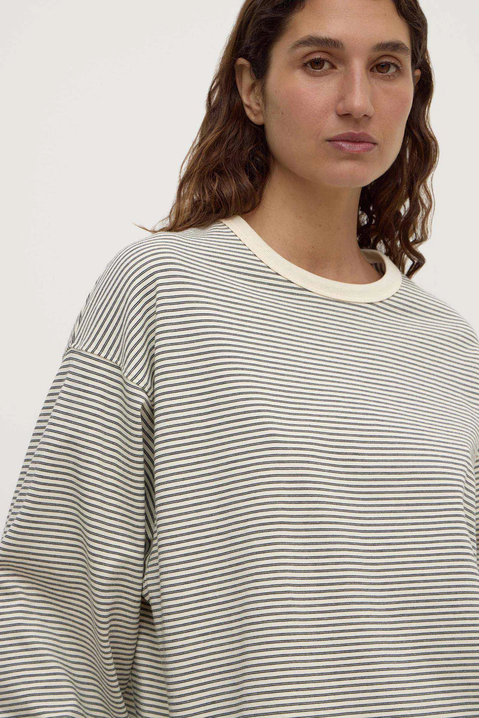 Malone Stripe Wide Sleeve Tee | Cream & Black