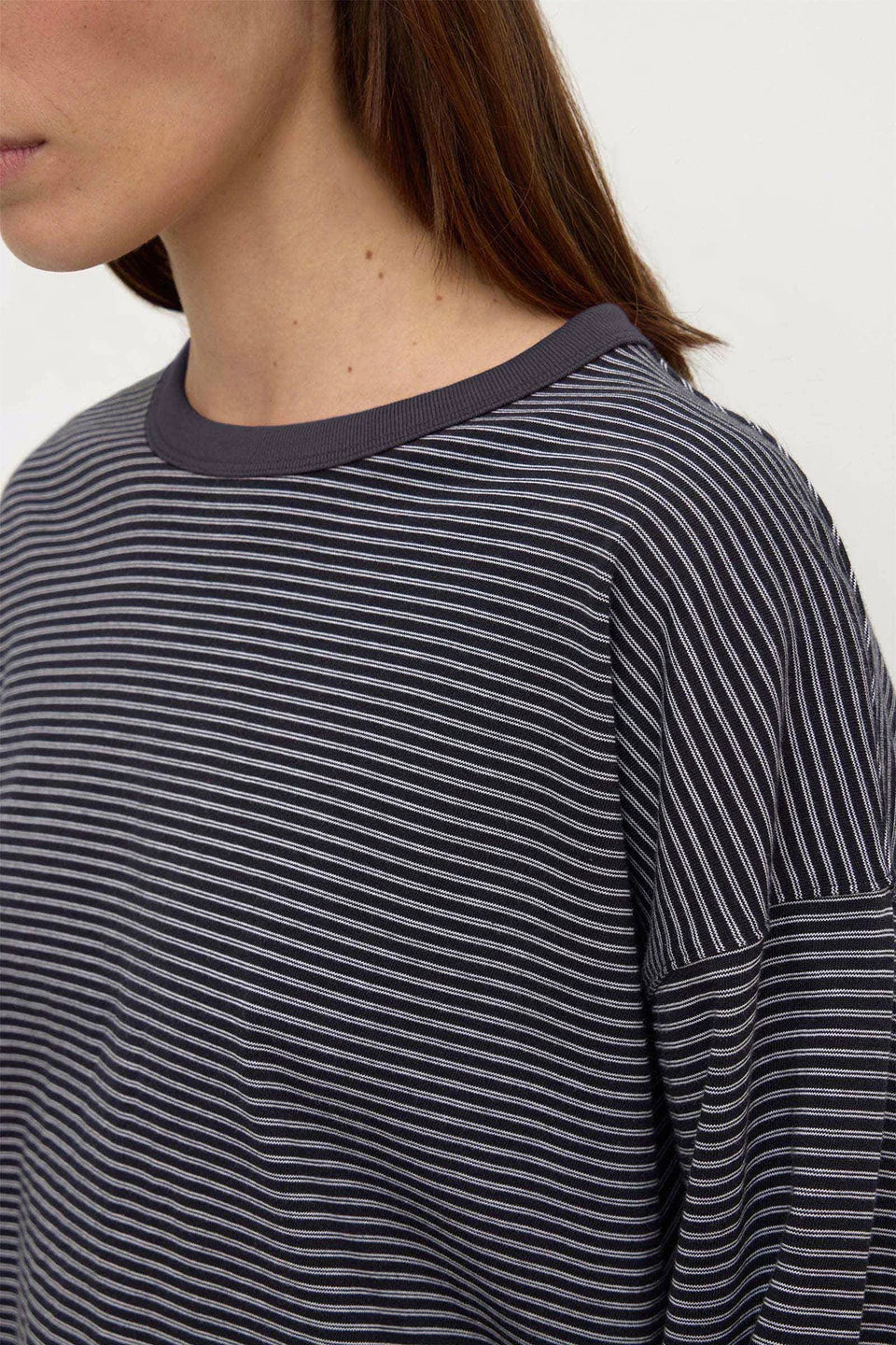 Malone Stripe Wide Sleeve Tee | True Navy & White