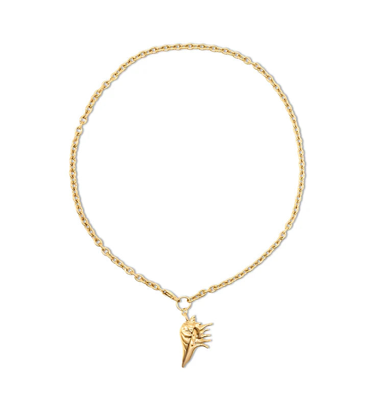 Shell Charm Necklace | Gold