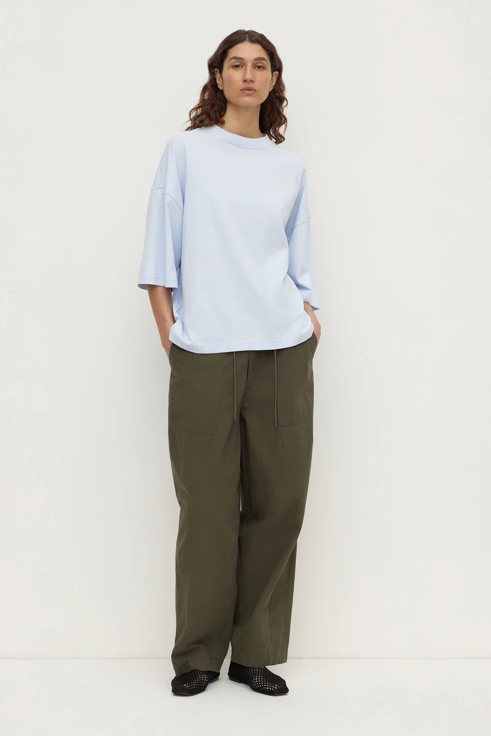 Cotton Oversized Tee | Baby Blue