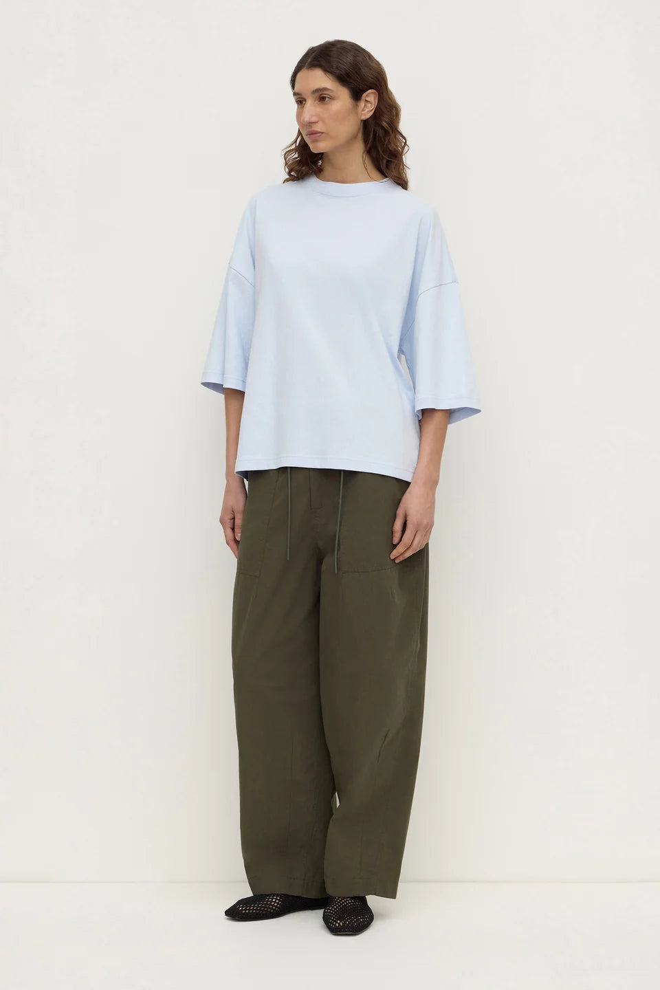 Cotton Oversized Tee | Baby Blue