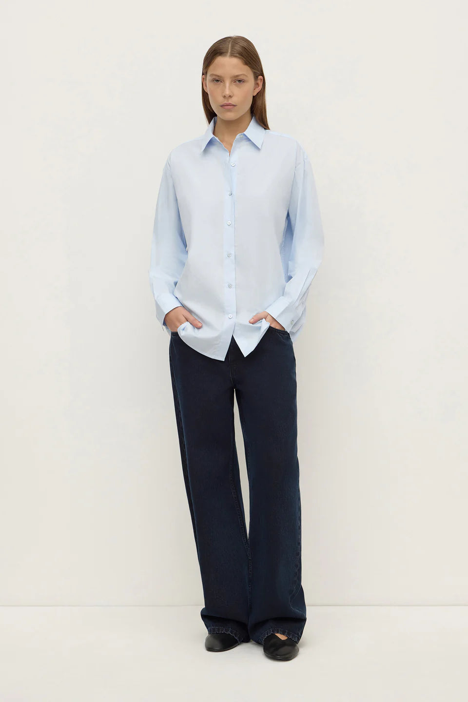 Micha Poplin Shirt | Powder Blue