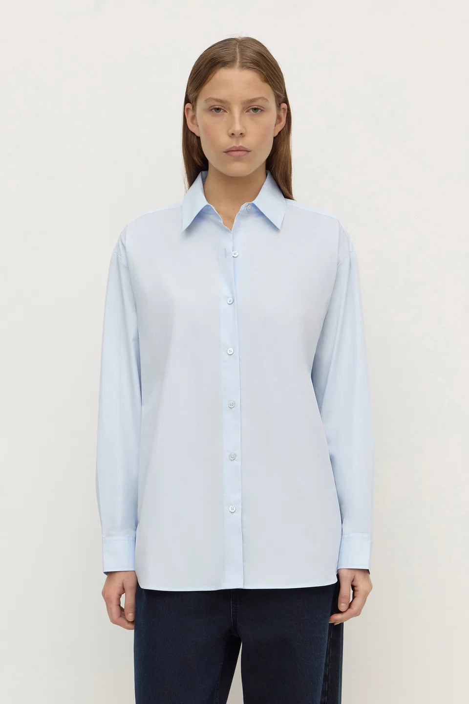 Micha Poplin Shirt | Powder Blue