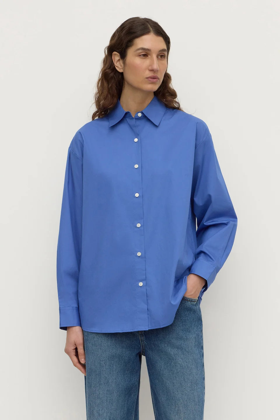 Micha Poplin Shirt | New Blue