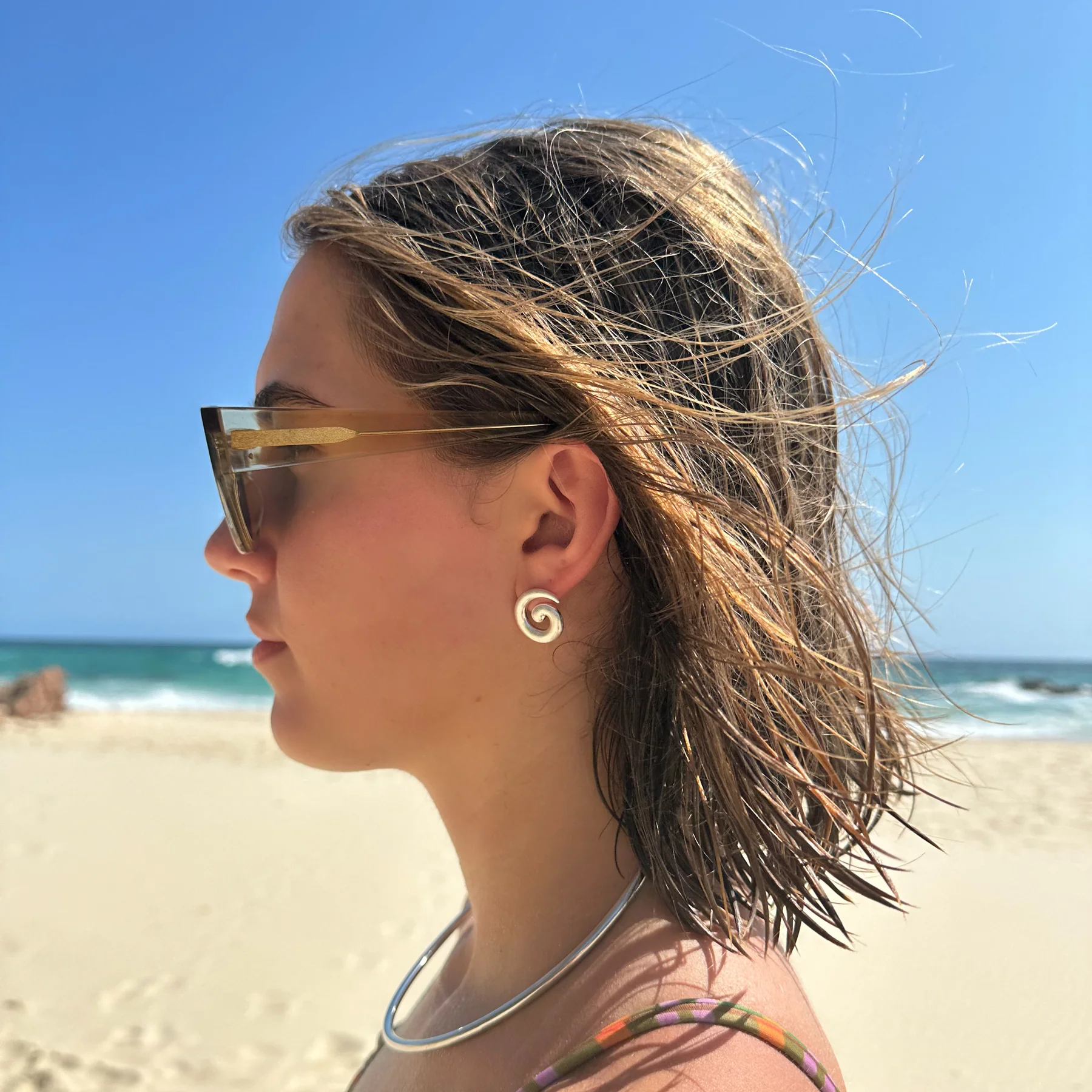 Mini Swirl Earrings | Silver