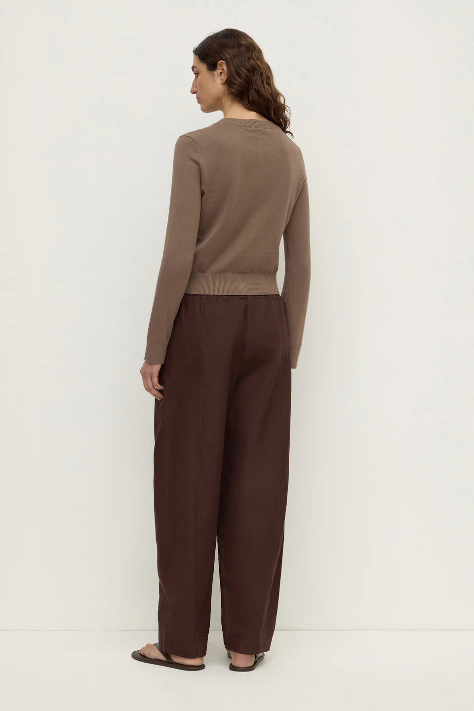 Orina Cotton Cashmere Cardigan | Dark Sand