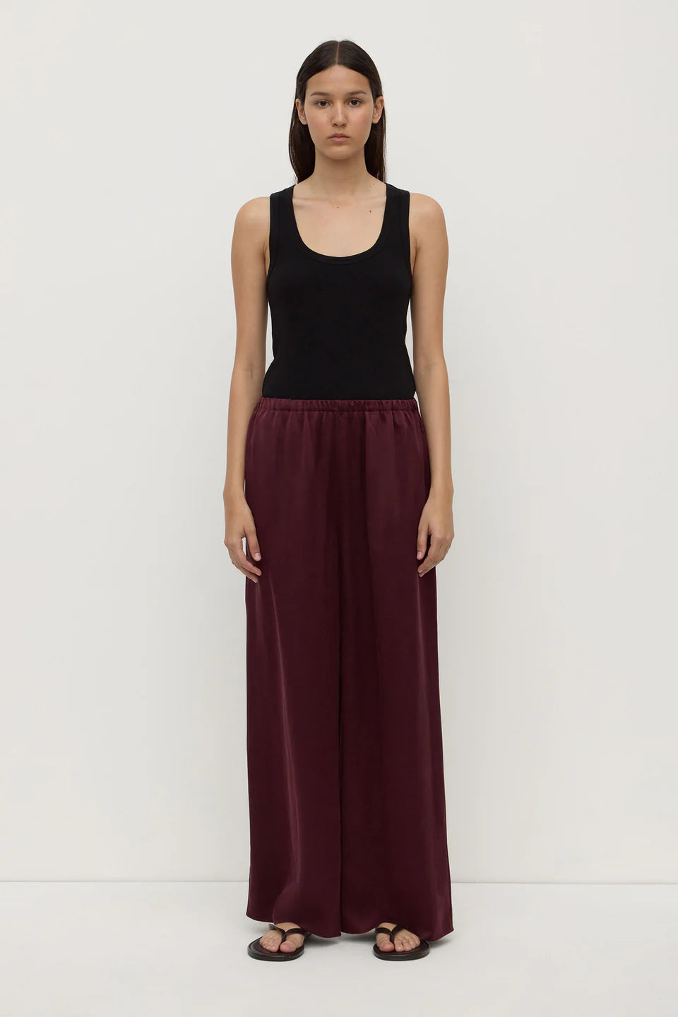 Pippa Silk Pant | Merlot