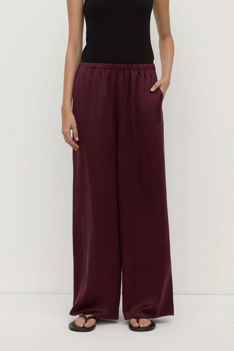 Pippa Silk Pant | Merlot