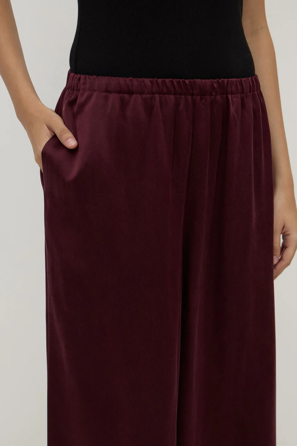 Pippa Silk Pant | Merlot
