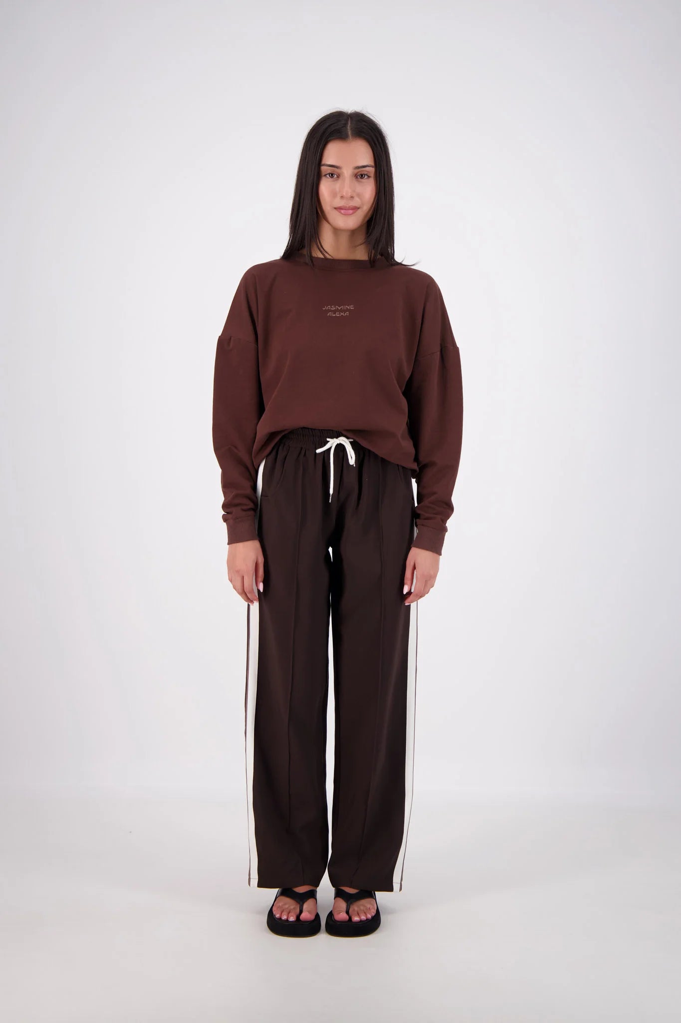 Relaxed Crew Neck Sweater | Brown