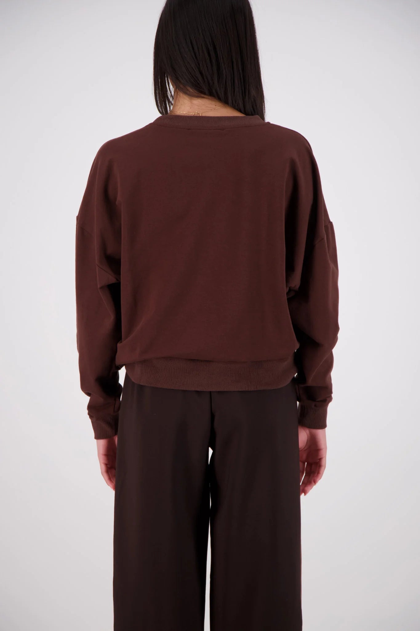 Relaxed Crew Neck Sweater | Brown