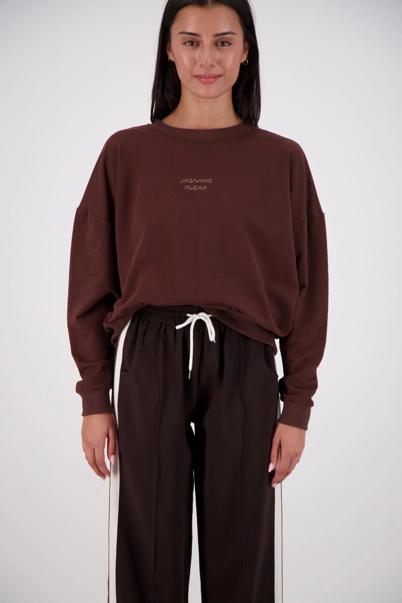 Relaxed Crew Neck Sweater | Brown