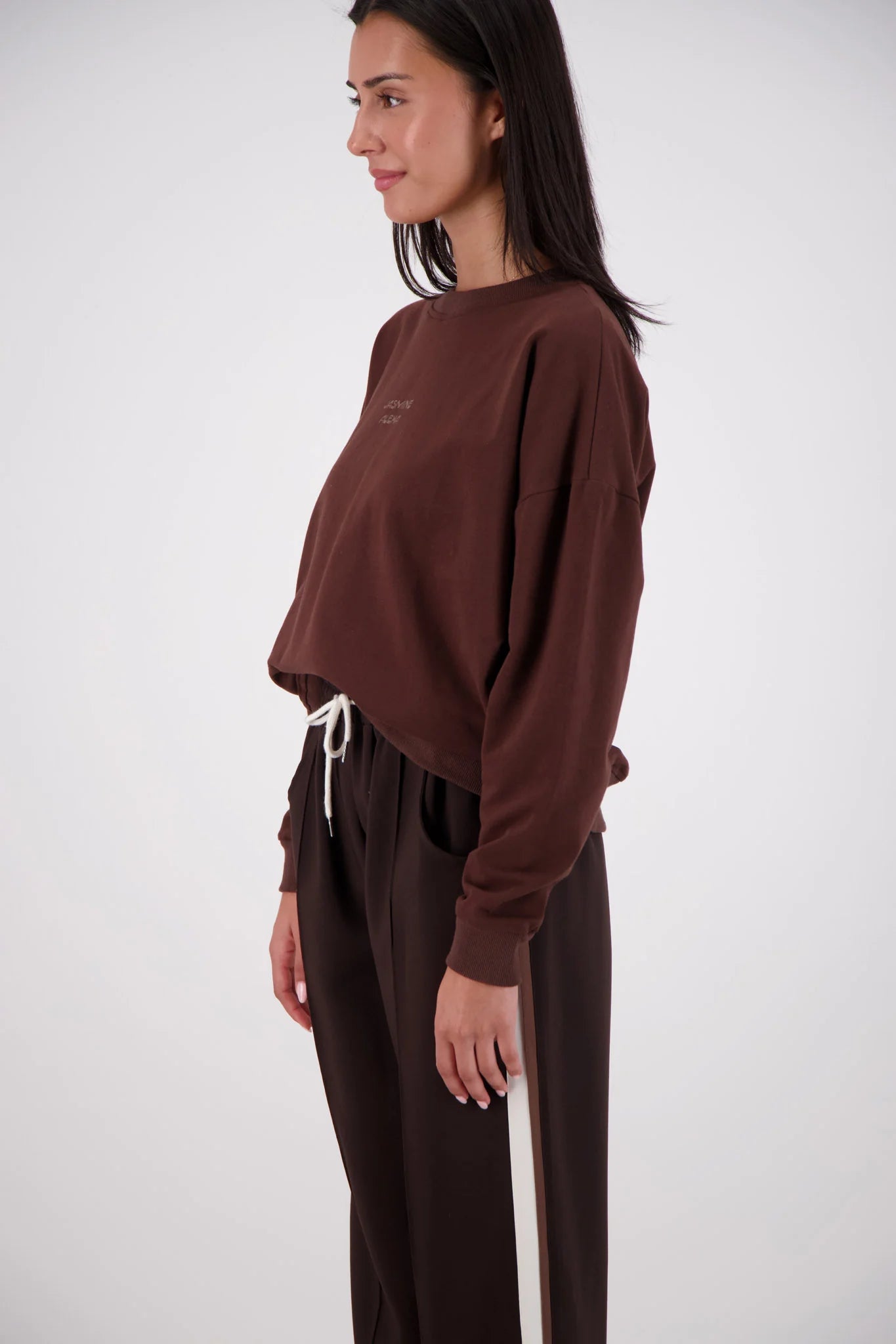 Relaxed Crew Neck Sweater | Brown