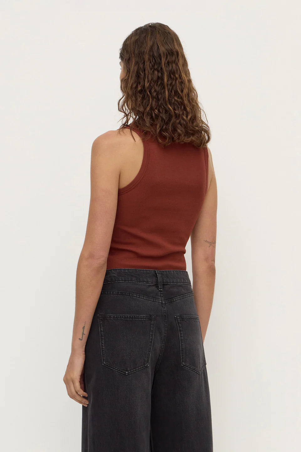 Robyn Scoop Neck Rib Tank | Burnt Amber