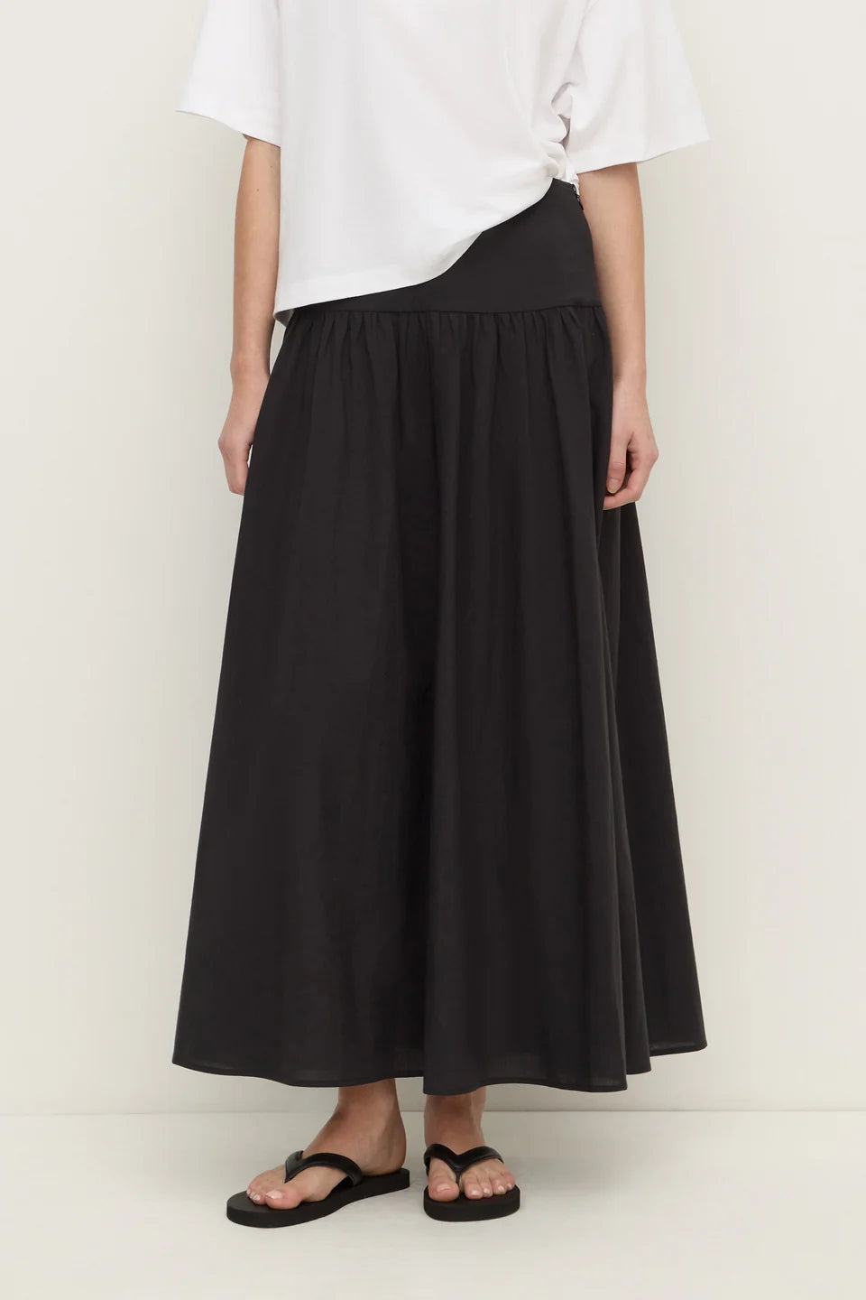Sarah Cotton Maxi Skirt | Black