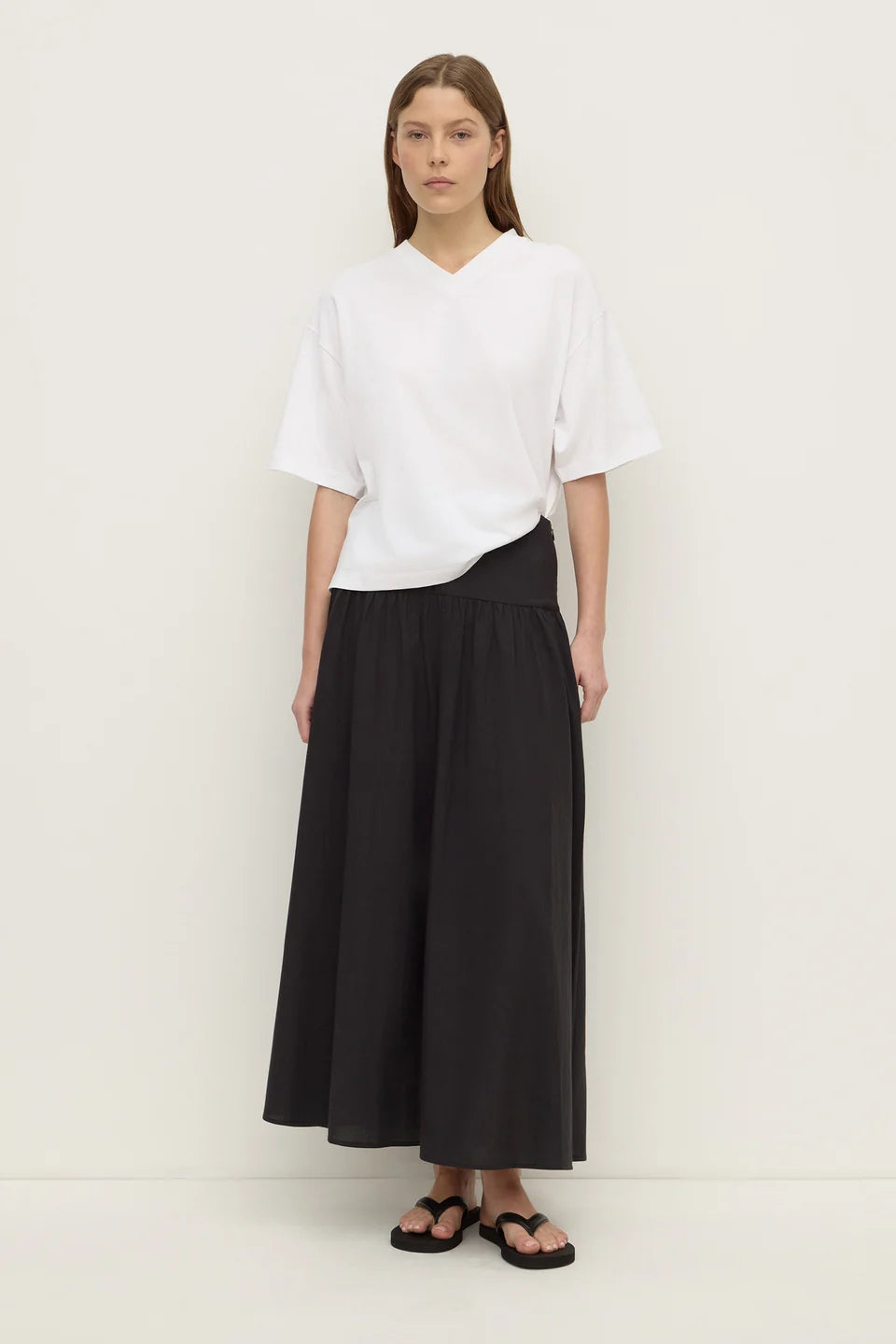 Sarah Cotton Maxi Skirt | Black
