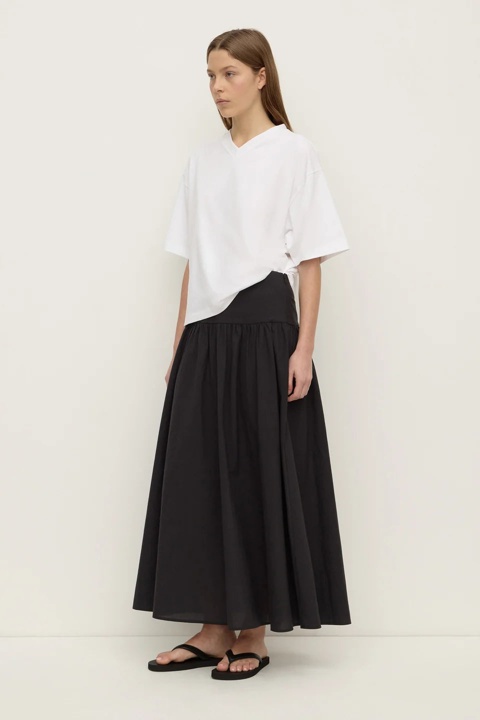 Sarah Cotton Maxi Skirt | Black